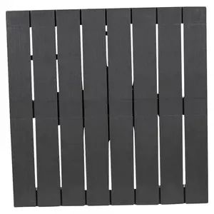 URBNLIVING 72cm Height Large Square Garden Slatted Plastic Table Patio Deck Outdoor Furniture Black