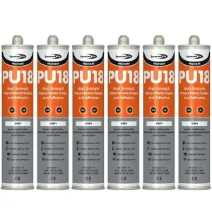 Bond it High Strength Polyurethane Adhesive & Sealant Grey 310ML x 6