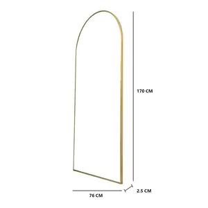 Salma Metal Flat Mirror Satin Brass / 170cm H x 76cm W