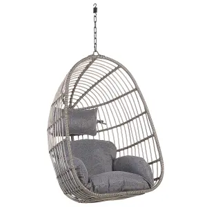 Hanging Chair with Stand CASOLI PE Rattan Grey