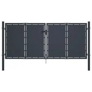 Berkfield Garden Gate Steel 300x125 cm Anthracite