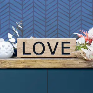 Peak Heritage Engraved Oak Sign 30cm - Love