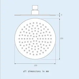 Nes Home 2 Way Slim Round Ceiling Thermostatic Concealed Bathroom Shower Rail Head