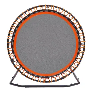 48in Bungee Cords Foldable Round Trampoline with Adjustable U-Handle Bar in Orange for Indoor Outdoor