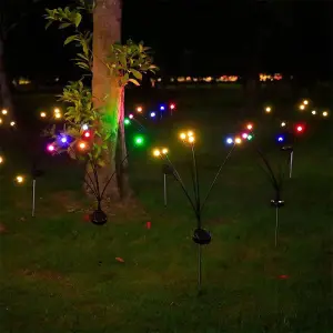 Colorful Light 8LED Solar Firefly Ground Plug Lights