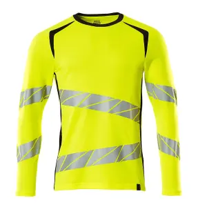 Mascot Accelerate Safe Modern Fit Long-Sleeved T-shirt (Hi-Vis Yellow/Black)  (XXXX Large)