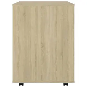 Berkfield Rolling Cabinet Sonoma Oak 60x53x72 cm Engineered Wood