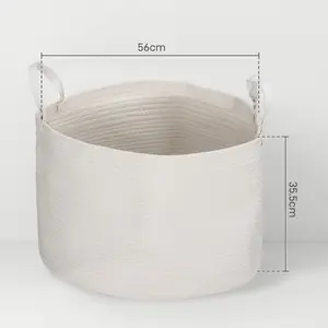 Laundry Basket Cream / 35.5cm H x 56cm W x 56cm D