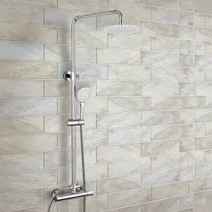 Nes Home Round Exposed Thermostatic Dual Control Shower Mixer