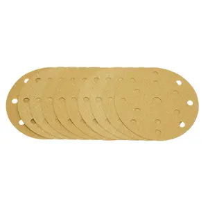 Draper Gold Sanding Discs with Hook & Loop, 150mm, 180 Grit, 15 Dust Extraction Holes (Pack of 10) 08475