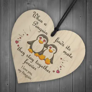 Valentines Gifts For Him Her Heart Penguin Gift Anniversary Gift For Boyfriend Husband