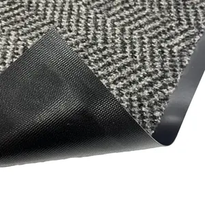 Mighty Mats® Dark Grey Chevron Door mat, 75cm x 45cm