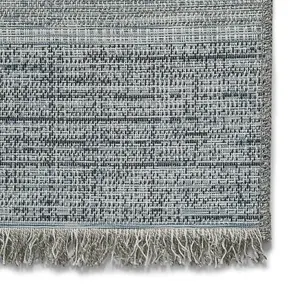 Plaid Flat Weave Easy Clean Rug - Beige/Blue - 160x220