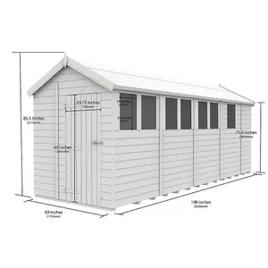 DIY Sheds 6x17 Apex Shed - Single Door Without Windows