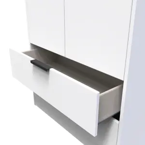 Madrid 2 Door 2 Drawer Wardrobe in White Matt (Ready Assembled)