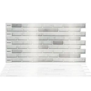 Walplus Lux Touch Light Marble Long Mosaic Wall 2D Tile Stickers Multipack 60Pcs