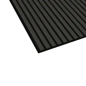 Urban Textures Black Oak Acoustic Wall Panel Sound Absorbing Decorative Wooden Slat Wall Panel 2400mm x 600mm x 21mm