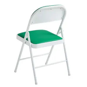 Mcc Direct Single Folding Dining Chair Metal Frame Padded Seats Green