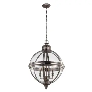 Luminosa Adams 4 Light Ceiling Chandelier Pendant Light Antique Nickel, E14