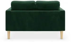 Dunelm Jacob Velvet Small 2 Seater Sofa, Mid Century, Jacob Bottle Green, Fabric/Velvet