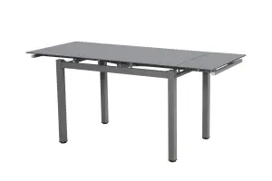 Modernique Grey Tempered Glass Extending Dining Table Extends 110 to 170 cm