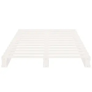 Berkfield Bed Frame White 100x200 cm Solid Wood Pine