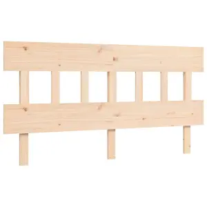 Berkfield Bed Frame with Headboard King Size Solid Wood