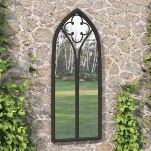 Berkfield Garden Mirror Black 70x30 cm Iron for Outdoor Use