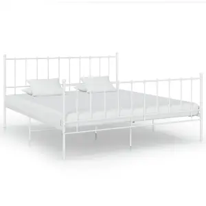 Berkfield Bed Frame White Metal 200x200 cm