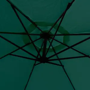 KCT Garden Parasol 3.5m Large Green Cantilever