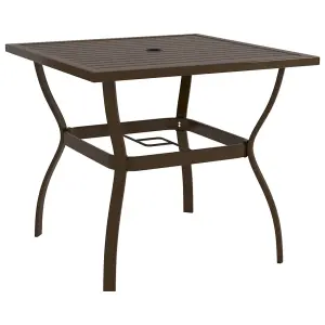 Berkfield Garden Table Brown 81.5x81.5x72 cm Steel