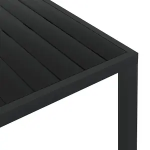 Berkfield Garden Table Black 185x90x74 cm Aluminium and WPC