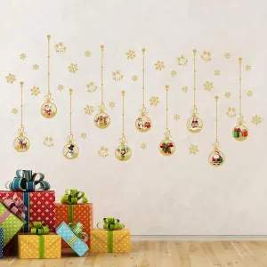 Matt Gold Christmas Ornaments Wall Stickers Wall Stickers Wall Art, DIY Art, Home Decorations, Decals