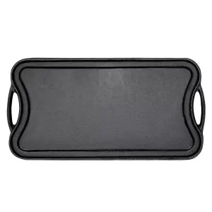 Rectangular Cast Iron Griddle Pan Grill Pan Steak Pan 53cm x 26.5cm