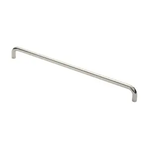 Round D Bar Pull Handle 619 x 19mm 600mm Fixing Centres Bright Steel