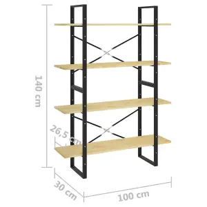 Berkfield 4-Tier Book Cabinet 100x30x140 cm Solid Pine Wood