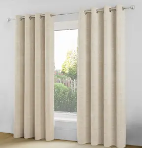 Boucle SALE Cream Readymade Curtain - On Trend, Thermal, Warm, Noise Reducing - 66 x 90 inch (168x229cm)