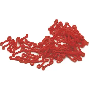 80 PACK Football Net Fast Clips - Goal Post Netting Fixings - Red Plastic