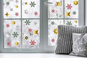 Magic Christmas Snowflakes Window Stickers, Wall Art, DIY Art, Home Decor, Decal