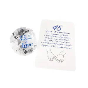 Modern Transparent K9 Crystal Glass 45th Anniversary Sentiment Ornament Gift Set