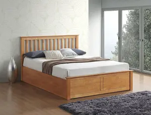 Rest Relax Manhattan Oak Wooden Ottoman Bed