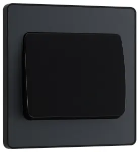 BG Evolve PCDMG12WB Matt Grey1 Gang 20A 16AX 2 Light Switch-Black Insert