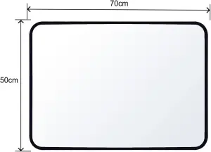 BELOFAY 50x70cm Aluminium Framed Black Rectangular Mirror for Wall, rectangle Mirror for Bedroom Entryway and Living Room makeup