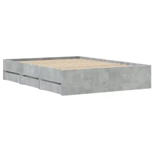 Berkfield Bed Frame with Drawers without Mattress Concrete Grey 120x200 cm