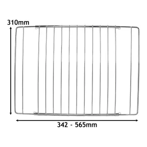 SPARES2GO Universal Chrome Adjustable Extendable Oven Shelf  (310 x 345-565mm)