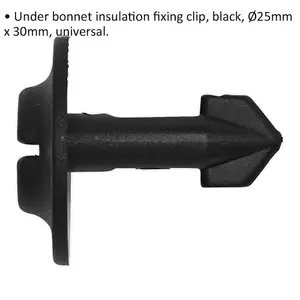 20 PACK Under Bonnet Insulation Fixing Clip - 25mm x 30mm - Universal Clip