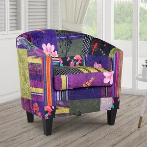 Fabric Patchwork Tricia Tub Chair