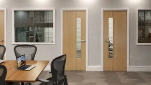 Green & Taylor Oak Flush 1 Lite Clear Glass - Prefinished FD30 Fire Door