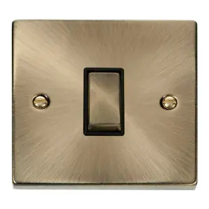 Click Scolmore Deco Plate Switch 1 Gang 10AX 2 Way Antique Brass - VPAB411BK