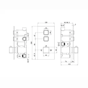 ENKI Milan Chrome Square Dual Overhead Thermostatic Shower Set SH0019